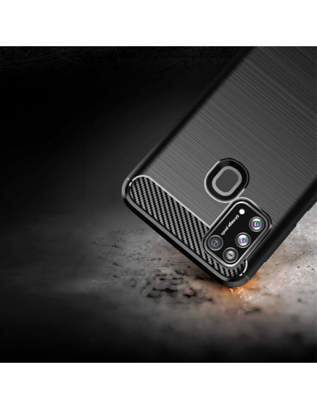 COQUE FORCELL- CARBON pour SAMSUNG Galaxy M31 NOIR