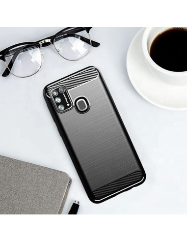 COQUE FORCELL- CARBON pour SAMSUNG Galaxy M31 NOIR