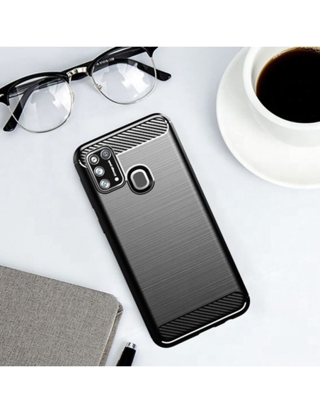 COQUE FORCELL- CARBON pour SAMSUNG Galaxy M31 NOIR