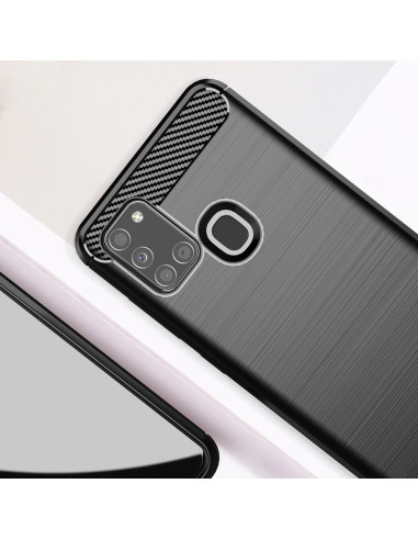 COQUE FORCELL- CARBON pour SAMSUNG Galaxy A21S NOIR