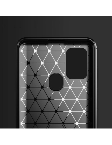 COQUE FORCELL- CARBON pour SAMSUNG Galaxy A21S NOIR