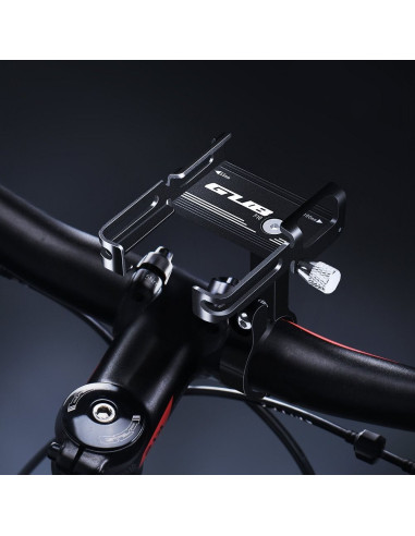 Support de velo pour le guidon GUB P10 Aluminium + l"elastique noir