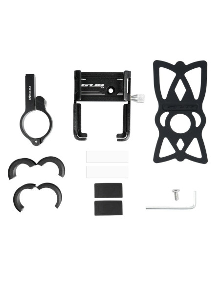 Support de velo pour le guidon GUB P10 Aluminium + l"elastique noir
