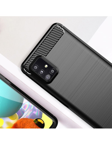 COQUE FORCELL- CARBON pour SAMSUNG Galaxy A51 5G NOIR