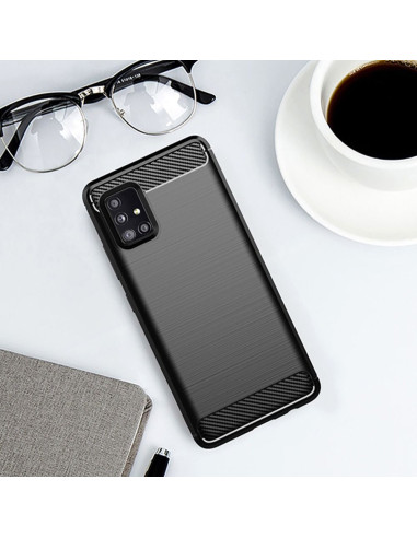 COQUE FORCELL- CARBON pour SAMSUNG Galaxy A51 5G NOIR
