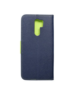 Etui Fancy Book pour XIAOMI Redmi 9 bleu marinepourcitron vert 2