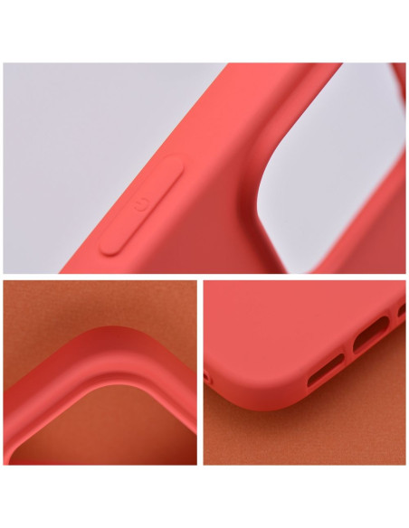 COQUE SILICONE pour IPHONE 12 / 12 PRO pêche