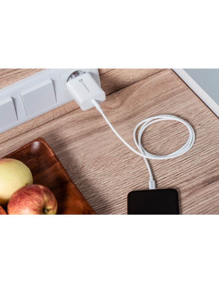 Chargeur secteur Forcell avec câble USB type C et câble Lightning - 3A 20W avec fonction de charge PD et QC 4.0