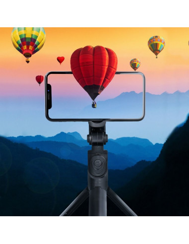 Perche selfieavec telecommande bluetooth tripod noir SSTR-12