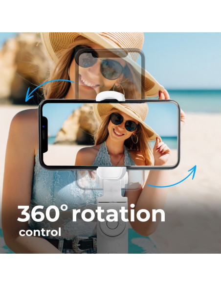 Perche selfieavec telecommande bluetooth tripod blanc SSTR-12