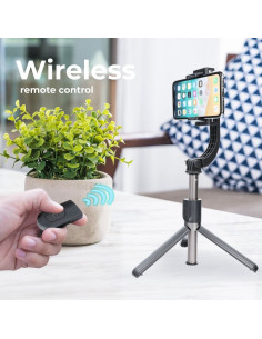 Perche selfie avec telecommande bluetooth tripod GIMBAL noir SSTR-L08 2