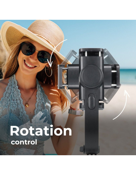 Perche selfie avec telecommande bluetooth tripod GIMBAL noir SSTR-L08