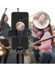 Perche selfie evec telecommande bluetooth tripod avec un moiroir noir SSTR-11 2