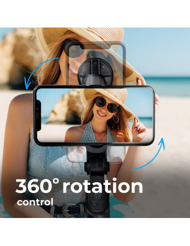 Perche selfie evec telecommande bluetooth tripod avec un moiroir noir SSTR-11