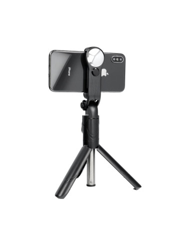 Perche selfie evec telecommande bluetooth tripod avec un moiroir noir SSTR-11