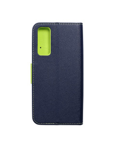 Etui Fancy Book pour HUAWEI P Smart 2021 bleu marinepourcitron vert 2