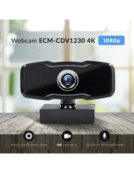 Webcam avec microphone ECM-CDV1230 4K (3840*2160/30fps GAMING) 1080p/30fps GAMING