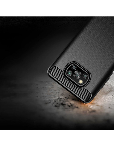 COQUE FORCELL - CARBON pour XIAOMI POCO X3 NOIR