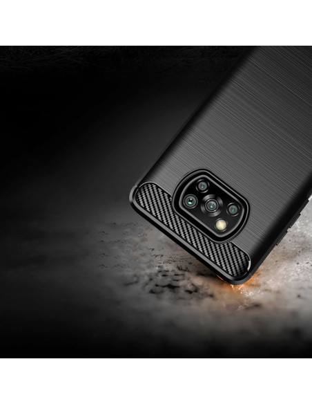 COQUE FORCELL - CARBON pour XIAOMI POCO X3 NOIR