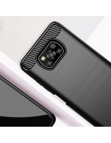 COQUE FORCELL - CARBON pour XIAOMI POCO X3 NOIR