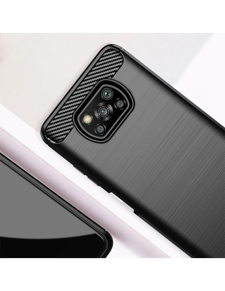 COQUE FORCELL - CARBON pour XIAOMI POCO X3 NOIR