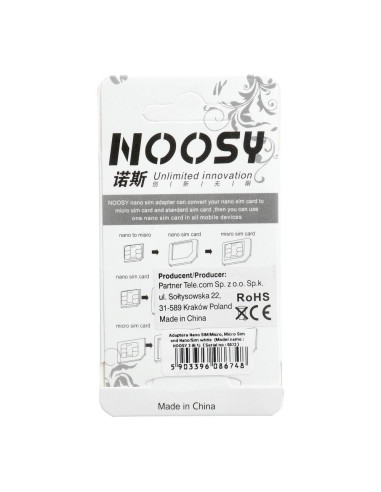 Kit d"adaptateurs Nano Sim/Micro,Micro Sim et Nano/Sim (NOOSY 3en1)