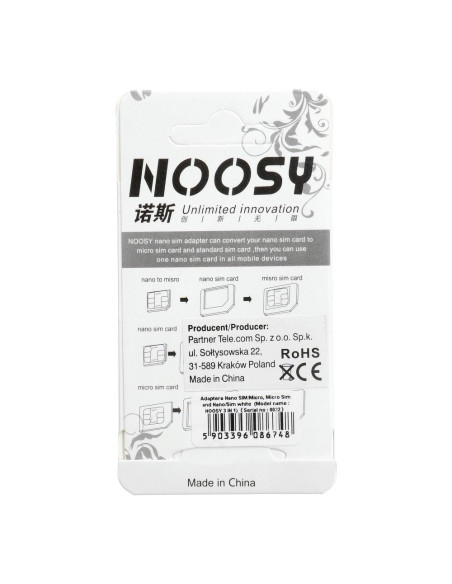 Kit d"adaptateurs Nano Sim/Micro,Micro Sim et Nano/Sim (NOOSY 3en1)