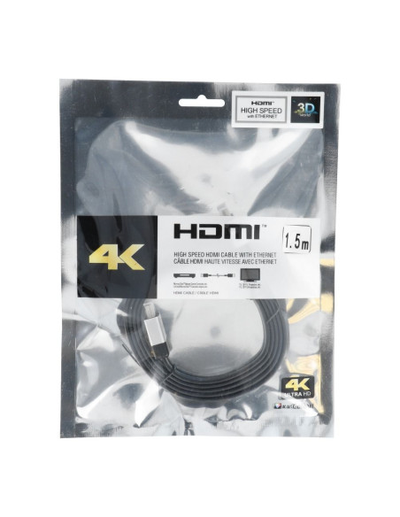 Câble HDMI - Câble HDMI haute vitesse Câble HDMI Ethernet ver. 2.0 longueur 1.5m BLISTER