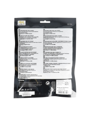Câble HDMI - HDMI haute vitesse Câble HDMI Ethernet ver. 2.0 longueur 3m BLISTER