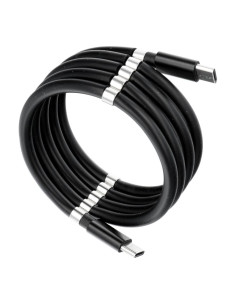 Câble Type C toType C Power Delivery enroulement magnetique 3A C676 noir 1m