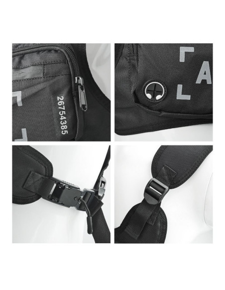 Pochette pour téléphone / clés pour la course a pied (sur la poitrine) NOIR ( 4,5" - 6,5" )