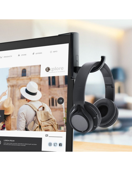 Support de bureau pour écouteurs NOIR