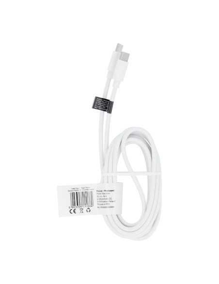 Câble Type C toType C Power Delivery PD 60W 3A C293 blanc 2m