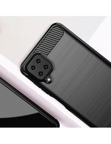 COQUE FORCELL- CARBON pour SAMSUNG Galaxy A12 NOIR