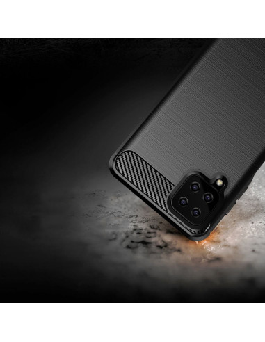 COQUE FORCELL- CARBON pour SAMSUNG Galaxy A12 NOIR