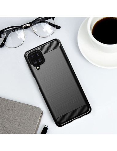COQUE FORCELL- CARBON pour SAMSUNG Galaxy A12 NOIR