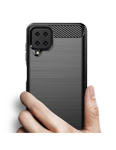 COQUE FORCELL- CARBON pour SAMSUNG Galaxy A12 NOIR