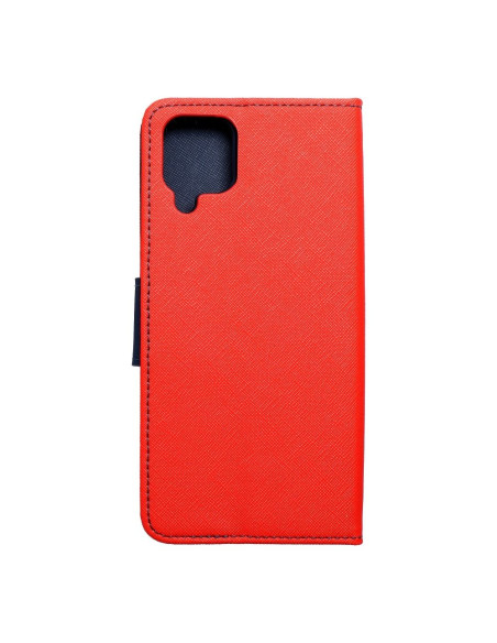 Etui Fancy Book pour SAMSUNG A12 rouge / bleu marine