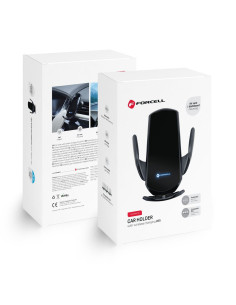 FORCELL support avec charge a induction automatique + adapt. magnétique HS1 Qi 15W noir