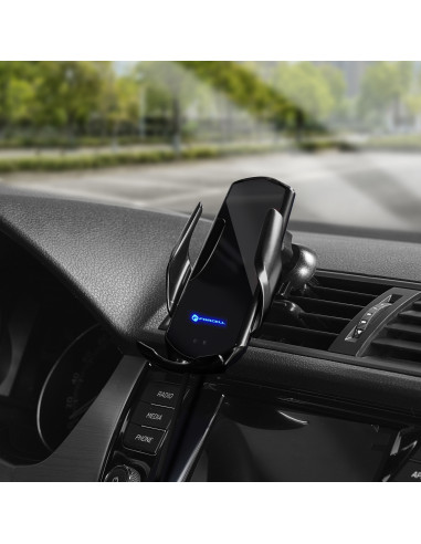 FORCELL support avec charge a induction automatique + adapt. magnétique HS1 Qi 15W noir