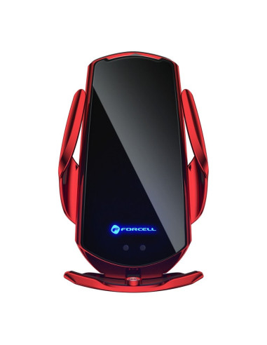 FORCELL support avec charge a induction automatique + adapt. magnétique HS1 Qi 15W rouge