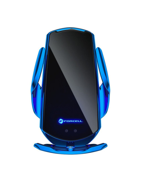 FORCELL support avec charge a induction automatique + adapt. magnétique HS1 Qi 15W bleu
