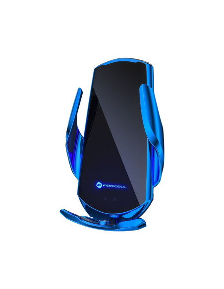 FORCELL support avec charge a induction automatique + adapt. magnétique HS1 Qi 15W bleu