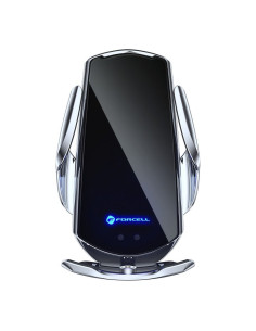 FORCELL support avec charge a induction automatique + adapt. magnétique HS1 Qi 15W argent 2