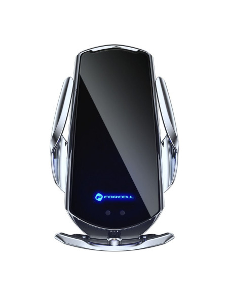 FORCELL support avec charge a induction automatique + adapt. magnétique HS1 Qi 15W argent