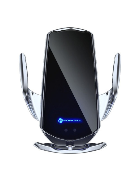 FORCELL support avec charge a induction automatique + adapt. magnétique HS1 Qi 15W argent
