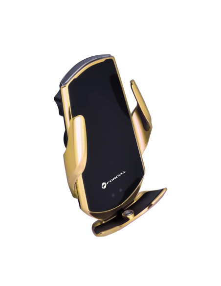 FORCELL support avec charge inductive automatique + adapt. magnétique HS1 Qi 15W or