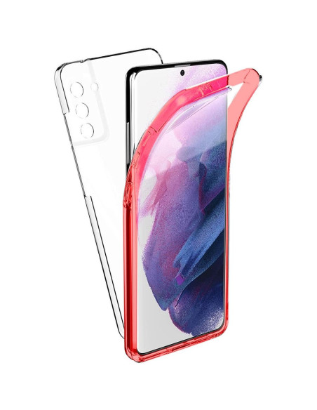 Coque 360 Full Cover PC + TPU pour SAMSUNG S21 ULTRA ROUGE
