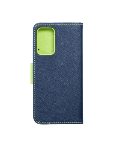Etui Fancy Book pour SAMSUNG A52 LTE / A52 5G / A52S bleu marine / lime