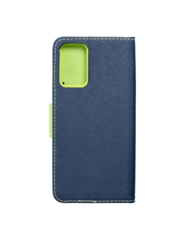 Etui Fancy Book pour SAMSUNG A72 LTE ( 4G ) bleu marine / lime
